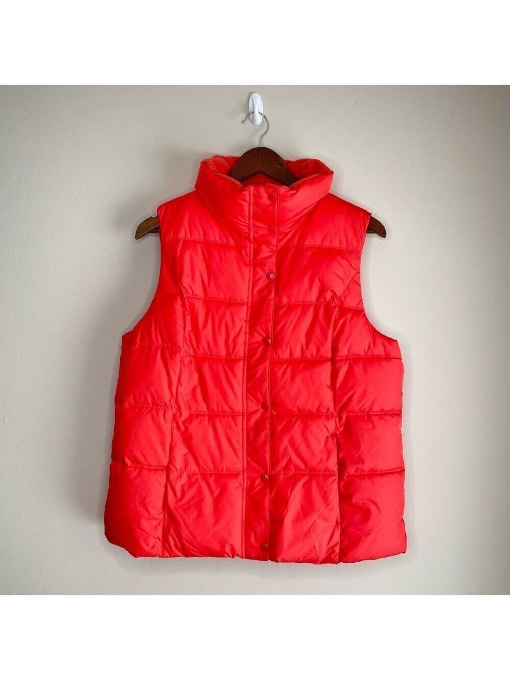 Old Navy Orange Puffer Vest Fleece Lined Large